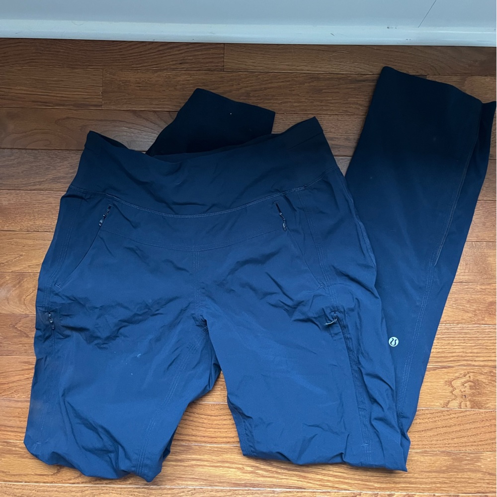 Lululemon Athletica Blue Track Pants with Moisture-Wicking Fabric